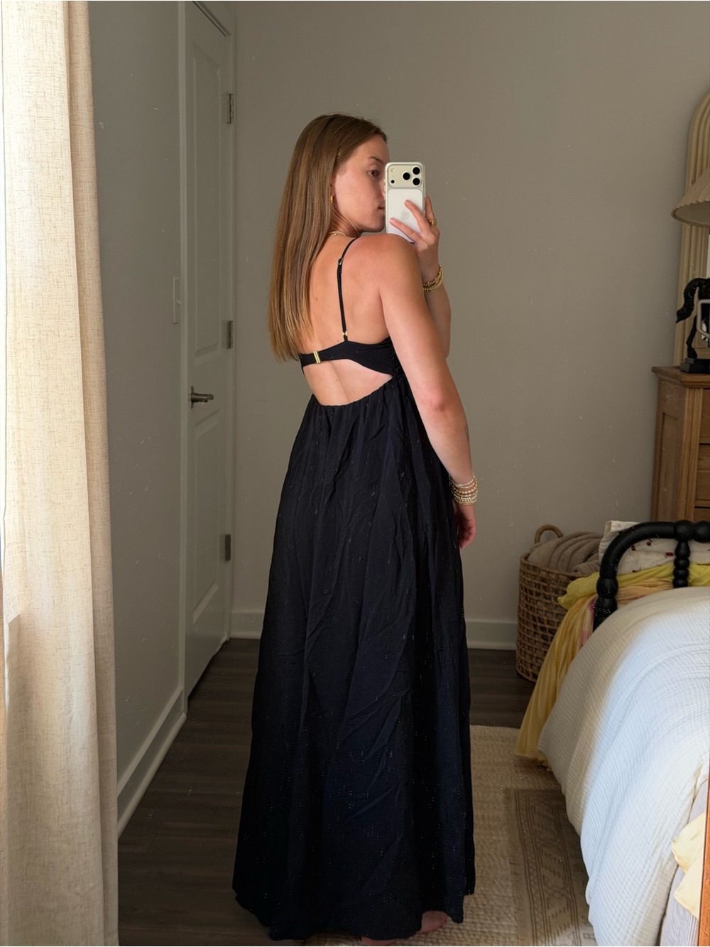 Abercrombie & Fitch Black Spaghetti-Strap Maxi Dress - Picture 2 of 3